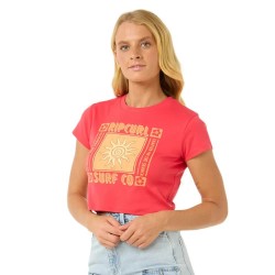 тениска,дамски,тениски,rip,curl,cala,fitted,short,sleeve,t,shirt,red