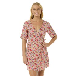 рокля,дамски,поли,и,рокли,rip,curl,las,dalias,ditsy,wrap,short,sleeve,short,dress,multicolor