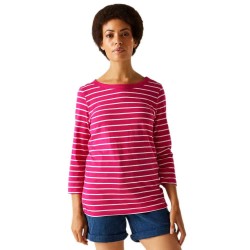 тениска,дамски,тениски,regatta,bayletta,ii,3,4,sleeve,t,shirt,pink,fusion,white,stripe,(pink)