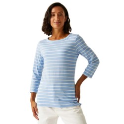 тениска,дамски,тениски,regatta,bayletta,ii,3,4,sleeve,t,shirt,chambray,blue,white,stripe,(blue)