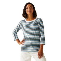 тениска,дамски,тениски,regatta,bayletta,ii,3,4,sleeve,t,shirt,white,multi,stripe,(blue)