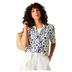 риза,с,къс,ръкав,дамски,блузи,дамски,ризи,regatta,salise,short,sleeve,shirt,navy,white,floral,(white)