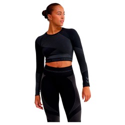 Къса блуза Hummel Unity Seamless Crop long sleeve top - Black (Blackened Pearl) къса,блуза,дамски,топове,hummel,unity,seamless,crop,long,sleeve,top,black,(blackened,pearl)