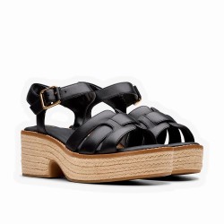 сандали,дамски,сандали,и,чехли,clarks,shoes,coledale,strap,sandals,black,leather,(black)