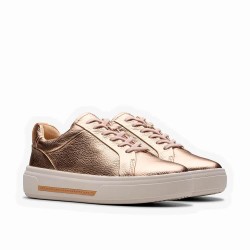 обувки,дамски,маратонки,clarks,shoes,hollyhock,walk,trainers,copper,metallic,(golden)