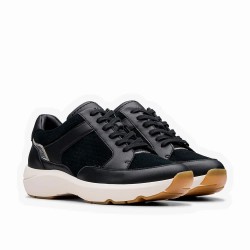 обувки,дамски,маратонки,clarks,shoes,tivoli,walk,trainers,black,(black,combination,leather)