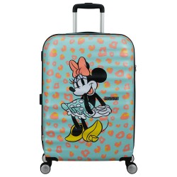 куфари,american,tourister,wavebreaker,disney,spinner,67,24,tsa,64l,trolley,bag,minnie,pastel,dots,(blue)
