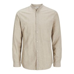 риза,с,дълъг,ръкав,мъжки,ризи,jack,&,jones,breeze,linen,blend,band,long,sleeve,shirt,beige,(crockery)