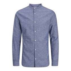 риза,с,дълъг,ръкав,мъжки,ризи,jack,&,jones,breeze,linen,blend,band,long,sleeve,shirt,purple,(faded,denim)
