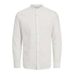 риза,с,дълъг,ръкав,мъжки,ризи,jack,&,jones,breeze,linen,blend,band,long,sleeve,shirt,white