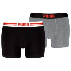 боксерки,мъжко,бельо,puma,everyday,placed,logos,boxers,2,units,red,fire,mid,grey,melange,(black,grey)