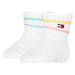 бебешки,чорапи,детски,чорапи,tommy,hilfiger,baby,sport,crew,socks,2,pairs,pink,(white)