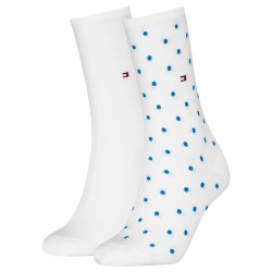 чорапи,дамски,чорапи,tommy,hilfiger,dots,socks,2,pairs,white,blue,(white)