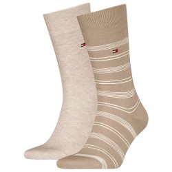 чорапи,мъжки,чорапи,tommy,hilfiger,fancy,breton,socks,2,pairs,beige,(sand)