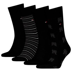 чорапи,мъжки,чорапи,tommy,hilfiger,giftbox,701232605,socks,4,pairs,black,(black)