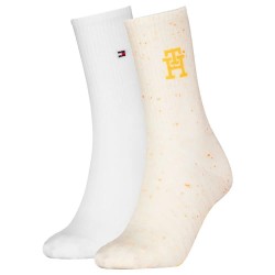 чорапи,дамски,чорапи,tommy,hilfiger,monogram,nappy,socks,2,pairs,yellow,(yellow,white)