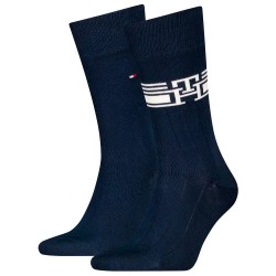 чорапи,мъжки,чорапи,tommy,hilfiger,monogram,stripe,socks,2,pairs,blue,(navy)