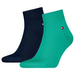 чорапи,мъжки,чорапи,tommy,hilfiger,quarter,socks,2,pairs,green,black,(sea,green)