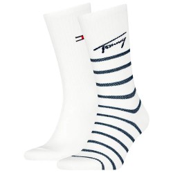 чорапи,мъжки,чорапи,tommy,hilfiger,uni,breton,crew,socks,2,pairs,white,(navy)