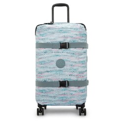 куфари,kipling,spontaneous,m,71l,trolley,bag,palmtree,leaves,(blue)