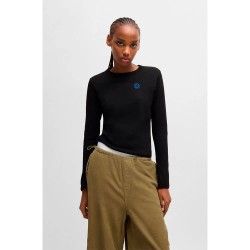тениска,дамски,тениски,hugo,blue,daliria,10258980,long,sleeve,t,shirt,black
