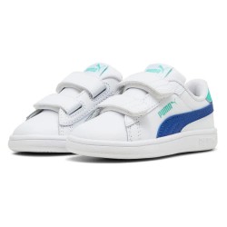 маратонки,детски,маратонки,puma,smash,3.0,l,v,i,trainers,white,(puma,white,vivid,blue,aquatic)