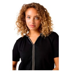 тениска,дамски,тениски,garcia,b50003,short,sleeve,v,neck,t,shirt,black