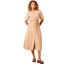 рокля,дамски,поли,и,рокли,garcia,c50287,short,sleeve,midi,dress,beige