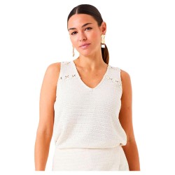 тениска,дамски,тениски,garcia,f50022,sleeveless,t,shirt,ecru,(beige)