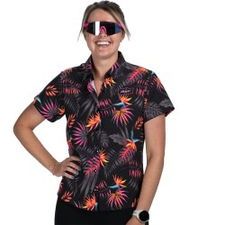 риза,с,къс,ръкав,дамски,блузи,дамски,ризи,zoot,ltd,party,short,sleeve,shirt,tropical,magic,(black)