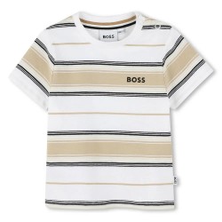 тениска,детски,тениски,boss,j52116,short,sleeve,t,shirt,beige,(white)