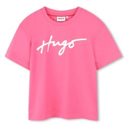 тениска,детски,тениски,hugo,g00390,short,sleeve,t,shirt,shocking,rose,(pink)