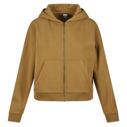 блуза,дамски,блузи,urban,classics,boxy,full,zip,sweatshirt,summer,olive,(brown)