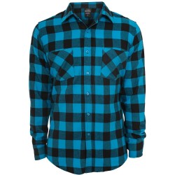 карирана,риза,мъжки,ризи,urban,classics,checked,flanell,long,sleeve,shirt,blue,(black,turquoise)