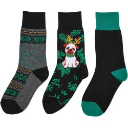 чорапи,детски,чорапи,urban,classics,christmas,dog,long,socks,3,units,black,grey,(multicolor)