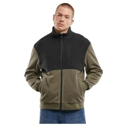 поларена,блуза,мъжки,пуловери,urban,classics,colour,block,polar,fleece,full,zip,sweatshirt,green,(black,olive)
