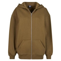 блуза,дамски,блузи,urban,classics,oversized,tb5036,full,zip,sweatshirt,brown