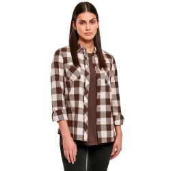 карирана,риза,дамски,блузи,дамски,ризи,urban,classics,turnup,checked,flanell,long,sleeve,shirt,brown