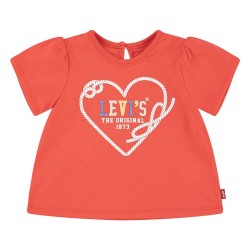 тениска,детски,тениски,levi´s,®,heart,puff,slv,short,sleeve,t,shirt,orange,(hibiscus)