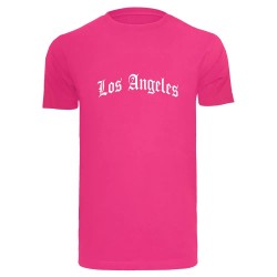 тениска,мъжки,тениски,дамски,тениски,mister,tee,los,angeles,wording,short,sleeve,t,shirt,pink,(hibiskus,pink)