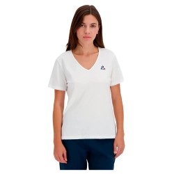 тениска,дамски,тениски,le,coq,sportif,ess,col,v,n°1,short,sleeve,t,shirt,white,(new,optical,white)