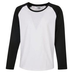 Тениска Urban classics Contrast Raglan long sleeve T-shirt - White (White / Black) тениска,мъжки,тениски,дамски,тениски,urban,classics,contrast,raglan,long,sleeve,t,shirt,white,(white,black)