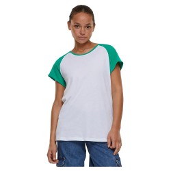 тениска,дамски,тениски,urban,classics,contrast,raglan,short,sleeve,t,shirt,white,fern,green,(white)