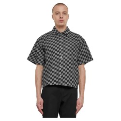 карирана,риза,мъжки,ризи,urban,classics,laser,check,printed,boxy,short,sleeve,shirt,black
