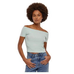 тениска,дамски,тениски,urban,classics,organic,off,shoulder,rib,short,sleeve,t,shirt,green,(frost,mint)