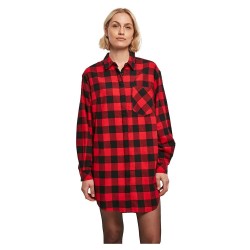 карирана,риза,дамски,блузи,дамски,ризи,urban,classics,oversized,check,flannel,long,sleeve,shirt,red