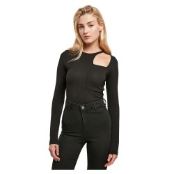 тениска,дамски,тениски,urban,classics,organic,cut,out,long,sleeve,t,shirt,black,(black)