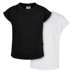 Тениска Urban classics Organic Extended Shoulder short sleeve T-shirt 2 units - White / Black (Black / White) тениска,мъжки,тениски,дамски,тениски,urban,classics,organic,extended,shoulder,short,sleeve,t,shirt,2,units,white,black,(black,white)