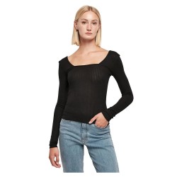 тениска,дамски,тениски,urban,classics,rib,squared,neckline,long,sleeve,t,shirt,black,(black)