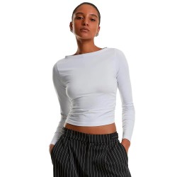 тениска,дамски,тениски,urban,classics,ruffled,super,slim,long,sleeve,t,shirt,2,units,white,(white)